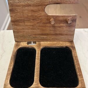 Wooden Phone and Watch Stand